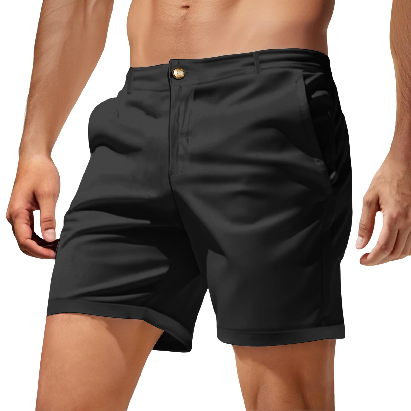 thumbnail image 1 of Pantalones cortos informales de verano para hombre, corte recto, tejido transpirable, actividades diarias al aire libre, poliéster, S-XXXL, 1 of 6